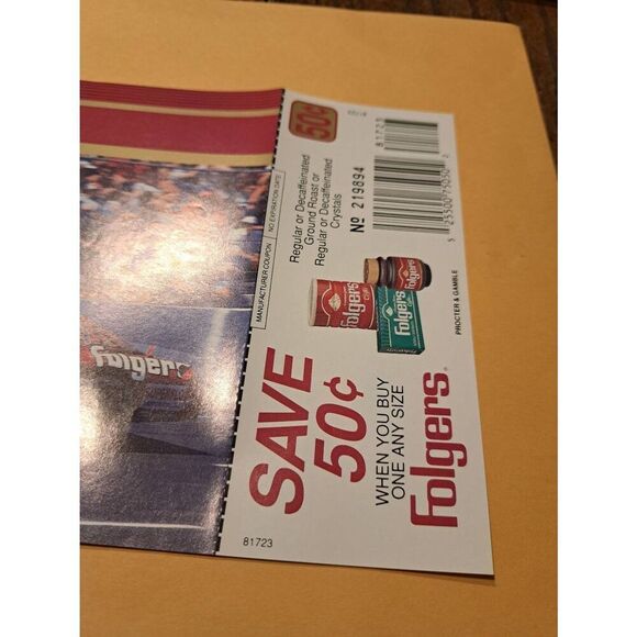 1989 Ken Schrader Folgers Racing Promo Coupon Sheet Hendrick Motorsports NASCAR - Picture 3 of 6